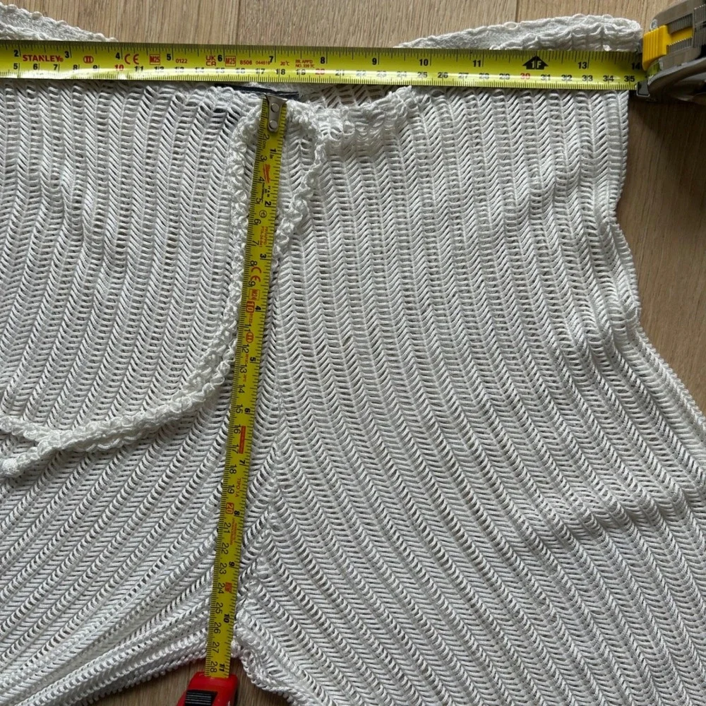 Crochet‎ Sheer Wide Leg Pants Beach Resort Festival Large Jordan Taylor White